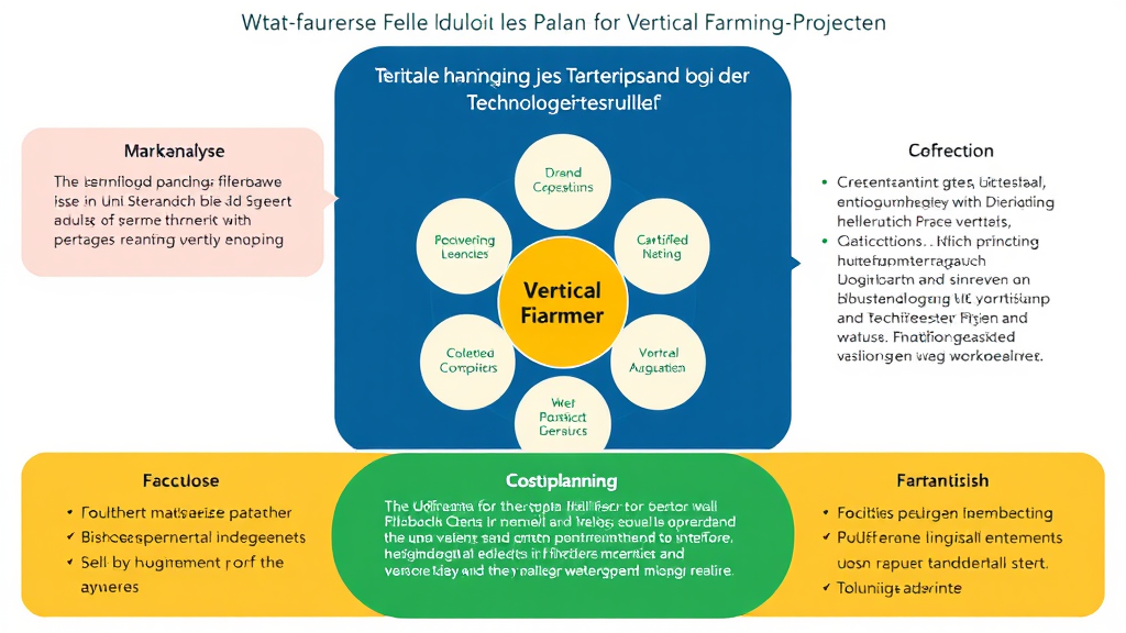Grafik mit einem Diagramm, das häufige Fehler bei der Planung von Vertical-Farming-Projekten aufzeigt, wie Marktanalyse, Kostenplanung und Technologieauswahl.