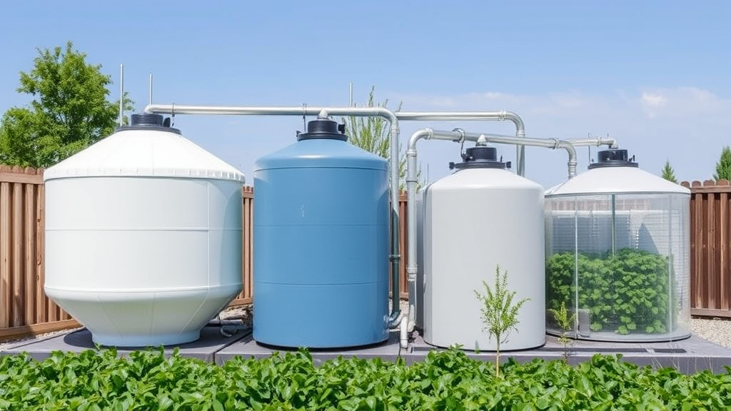 Hydroponik-System mit lichtundurchlässigen Abdeckungen auf Nährstoffbehältern und opaken Wasserbehältern zur Vorbeugung von Algenwachstum.