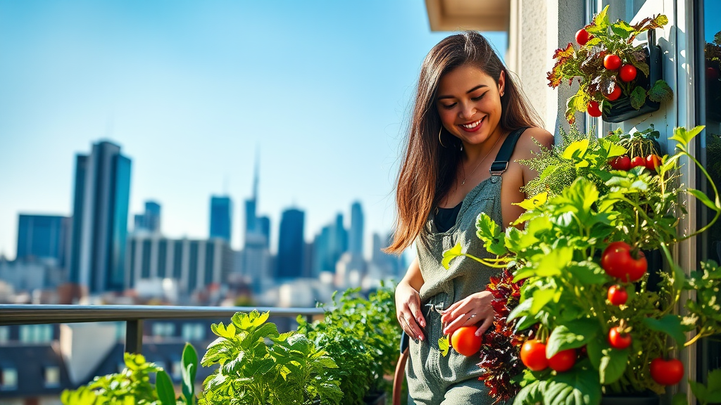 Nutze Vertical Farming auf dem Balkon und ernte trotz wenig Platz frische Pflanzen. Effiziente Anbaumethoden für jeden Stadtgarten.